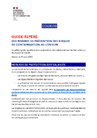 Ministère travail COVID-19 Guide repère entreprises mesures prévention 2022 03 15