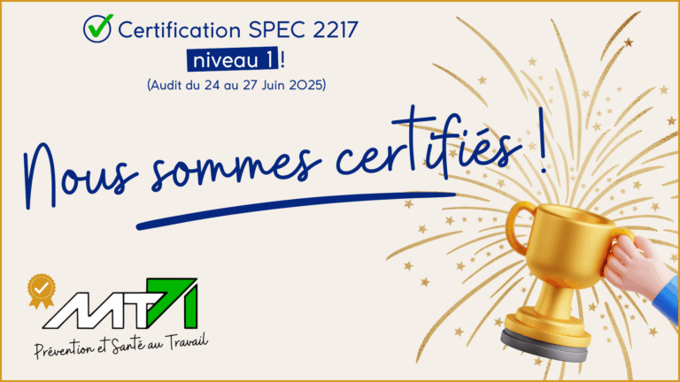 Nous sommes certifiés SPEC 2217 niveau 1